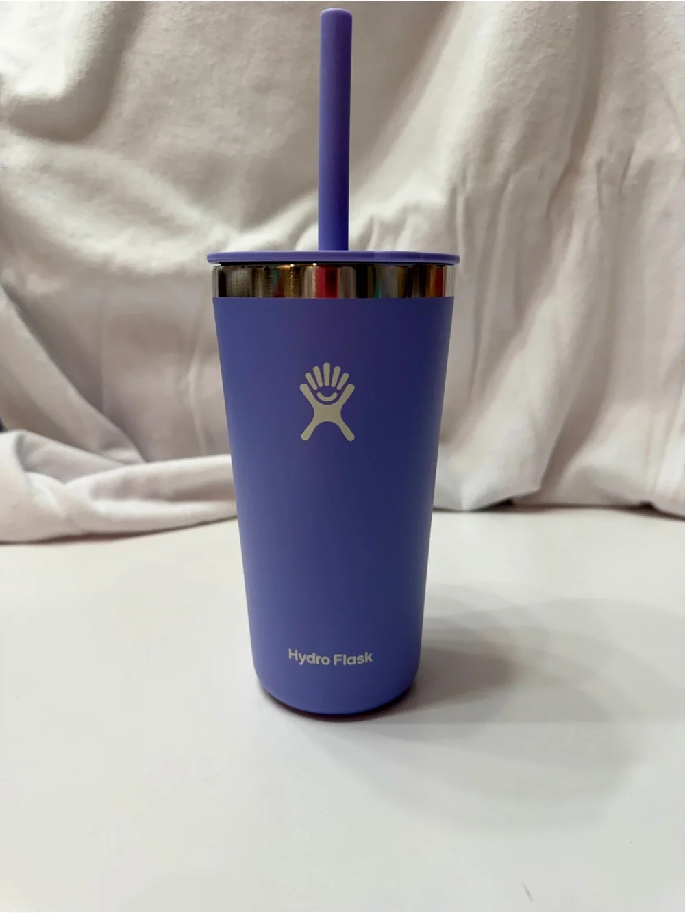 Hydro Flask Purple Insulated Tumbler with Straw